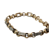 9” Pre-owned 9CT Stone Set Gypsy Link Bracelet (26.64g)